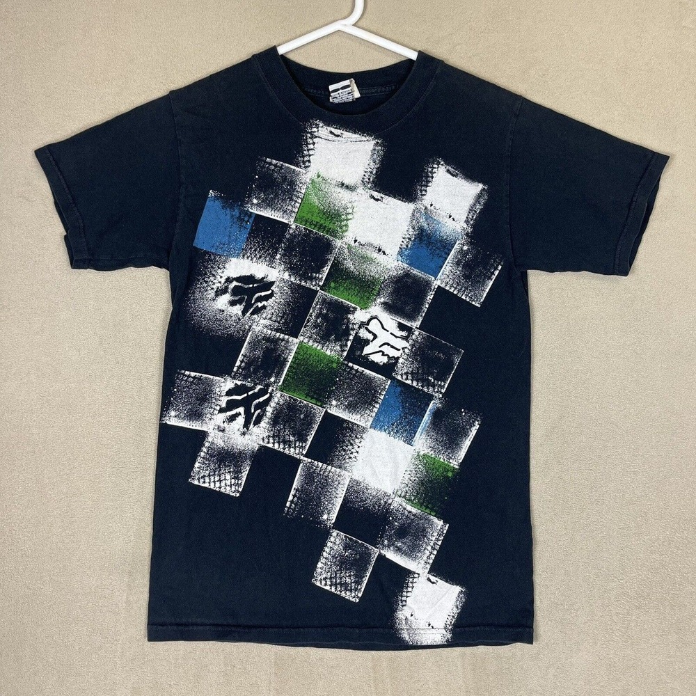 Fox Racing Mens S Short Sleeve Black Crew Neck 100% Cotton T-Shirt